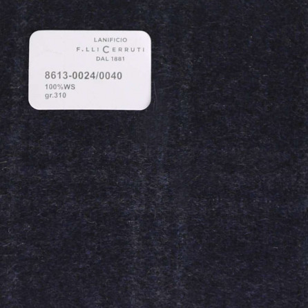 8613-0024/0040 Cerruti Lanificio - Vải Suit 100% Wool - Đen Trơn